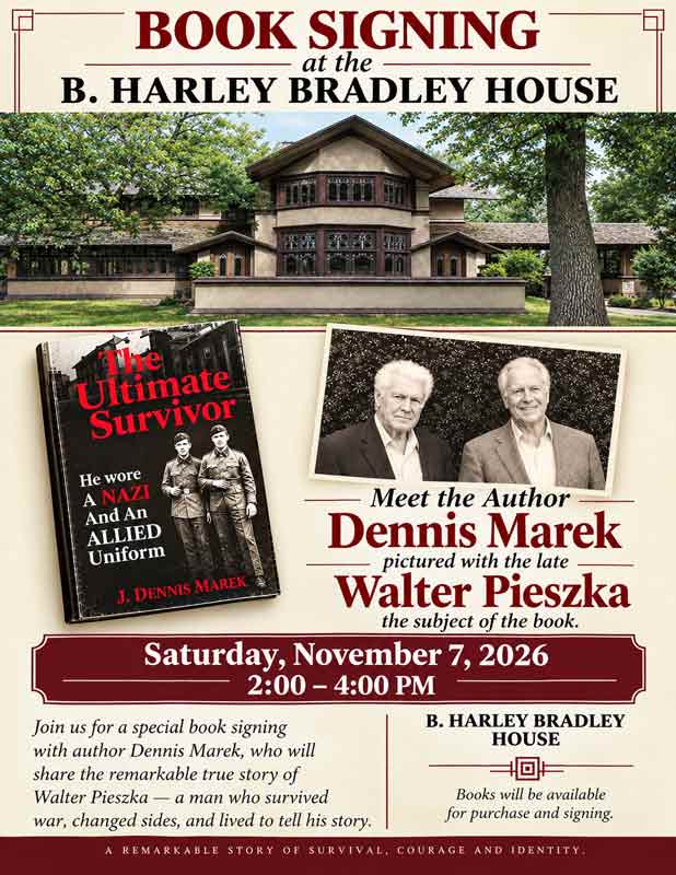 marek book signing at the B. Harley Bradley House
