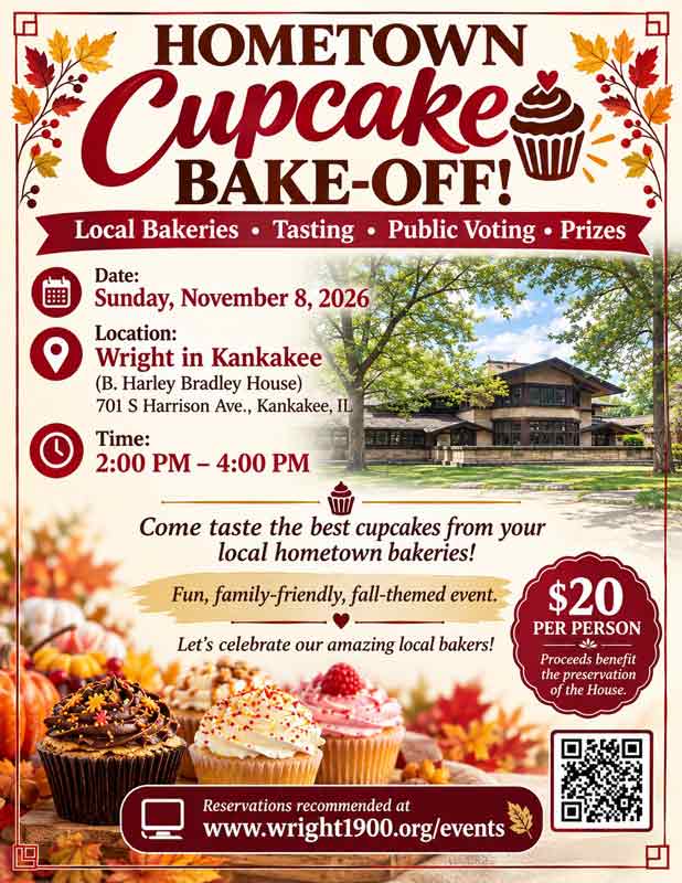 cupcake bakeoff at the B. Harley Bradley House